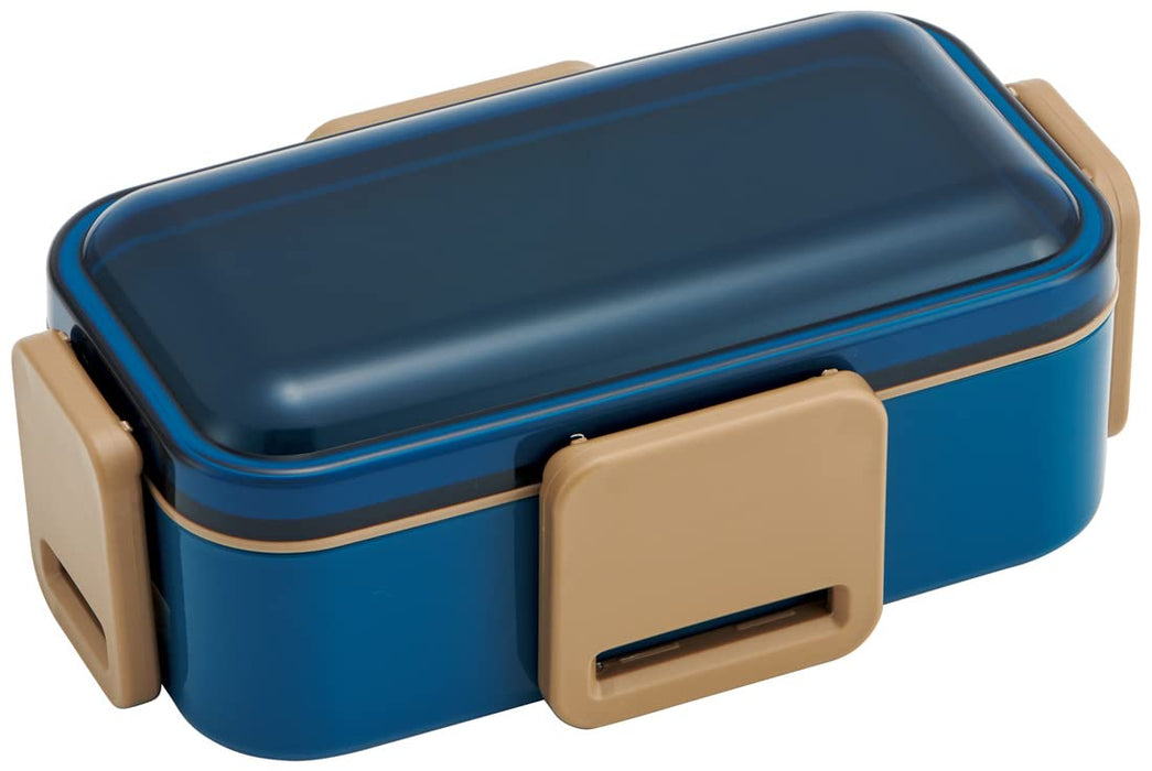 Boîte à lunch antibactérienne à 2 niveaux Skater Ocean Blue 600 ml avec couvercle en dôme souple fabriquée au Japon pour les femmes