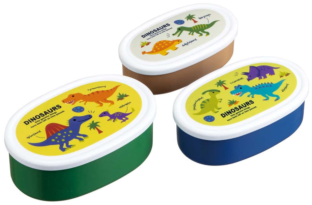 Skater Dinosaur Lunch Box Set of 3 860ml Sealable Storage Containers Made in Japan
