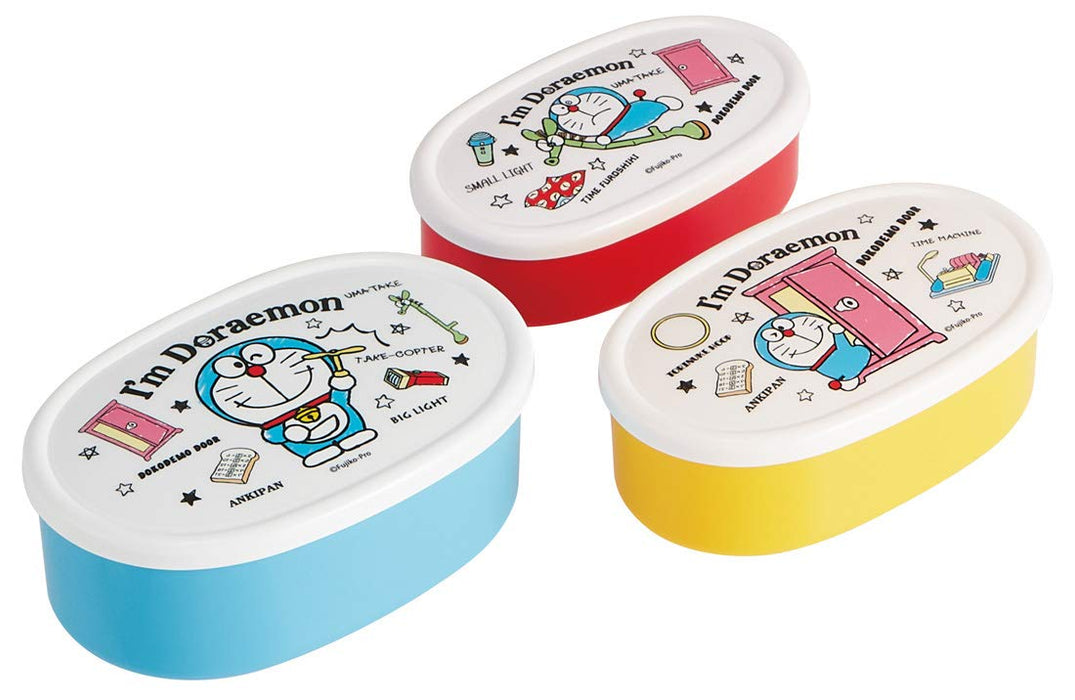 Skater Doraemon Lunch Box Set of 3 Sealable Storage Containers SRS3S-A