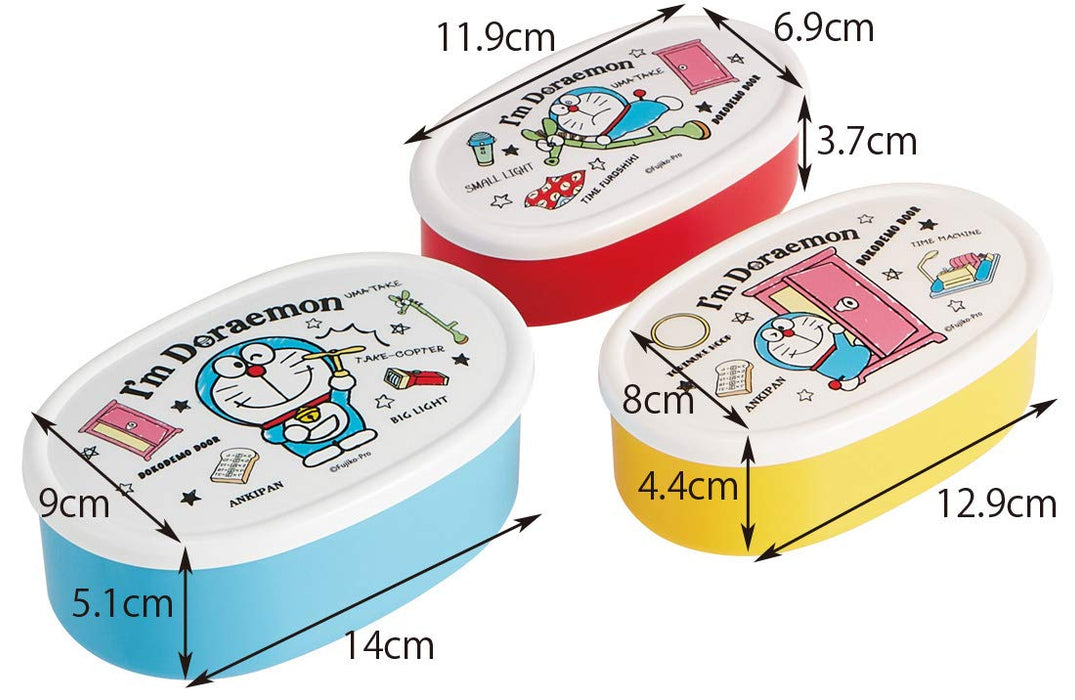 Skater Doraemon Lunch Box Set of 3 Sealable Storage Containers SRS3S-A
