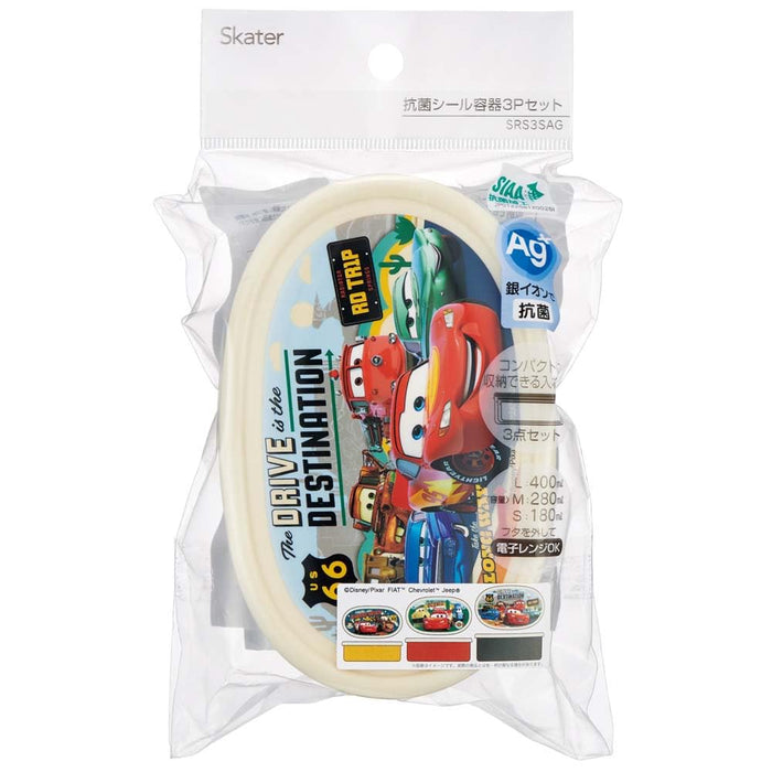 Skater Disney Cars 24 Lunch Box Storage Set Sealable Containers - Large Medium Small Made in Japan