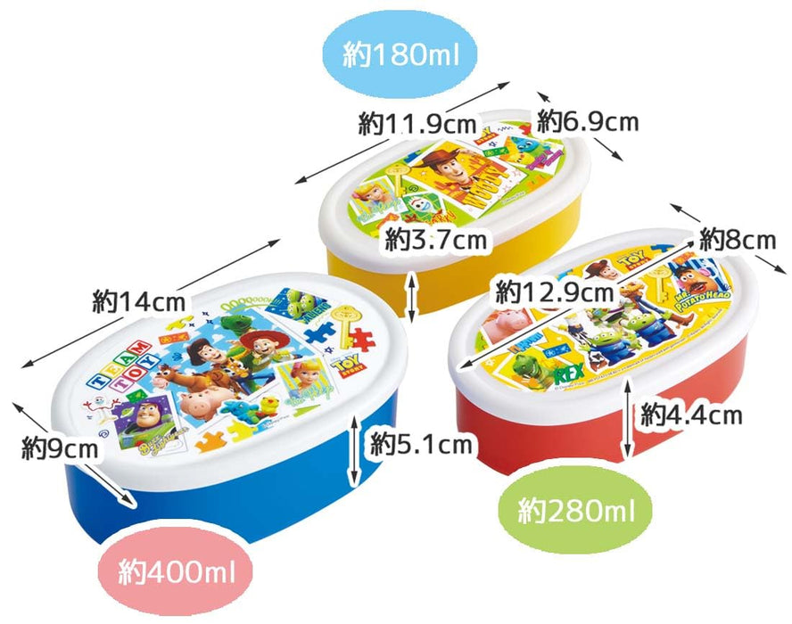 Skater Disney Toy Story 24 Sealable Lunch Box - Set of 3 Storage Containers Made in Japan