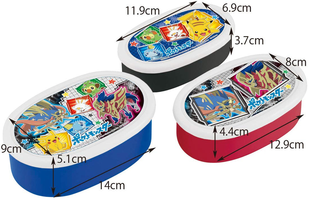 Skater 860ml Pokemon 20 Lunch Box - Sealable & Storage Container Set of 3 Made in Japan Srs3S
