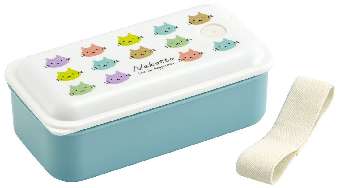 Skater Nekotto Colorful 1 Tier Lunch Box 530ml Silver Ion Ag+ Antibacterial Soft Serving Packing
