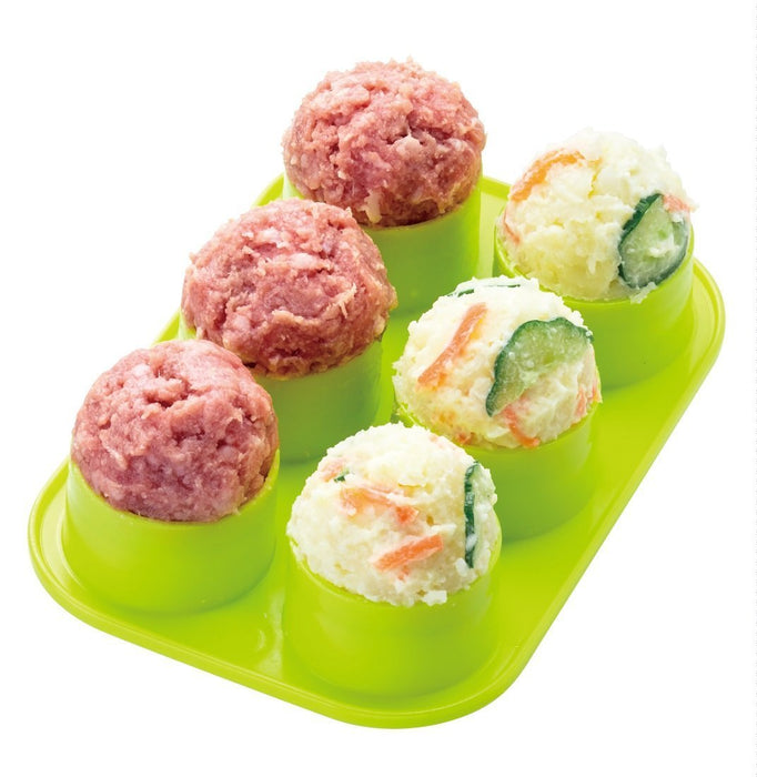 Skater Onigiri Maker Mini 3.5cm 6 Pieces - Basic Green Made in Japan