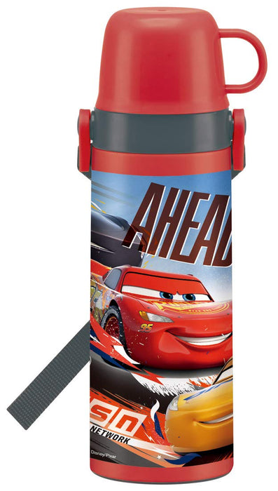Skater Disney Cars 2Way Stainless Steel Water Bottle with Cup 600ml