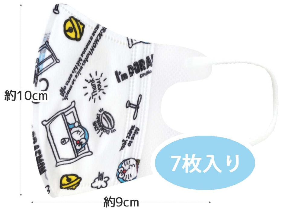 Skater 3D Masks for Kids 2-3 Years 3-Ply Non-Woven Doraemon Designed 7 Piece Pack Mskb1N-A