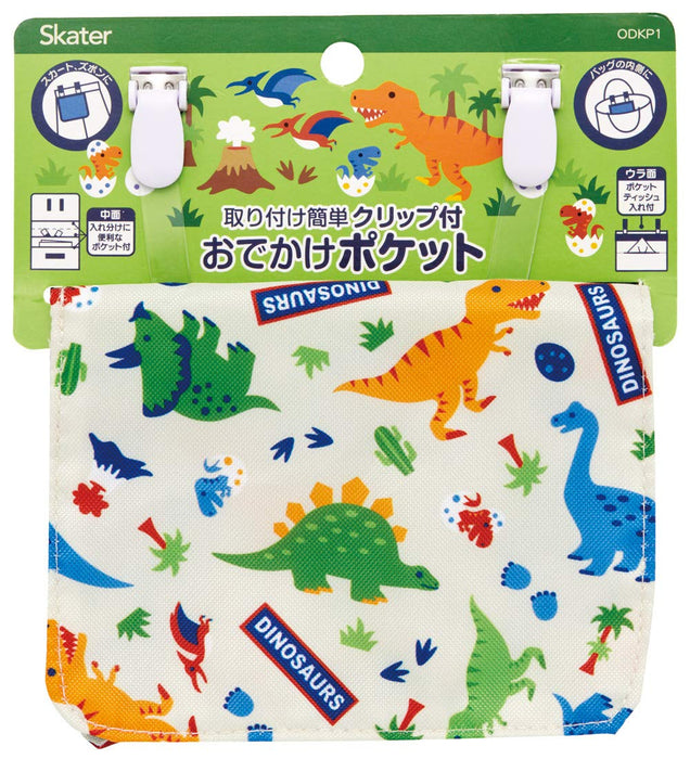 Skater Dinosaurus Kids Pocket Pouch 11x14x3cm - Compact Outing Accessory Odkp1