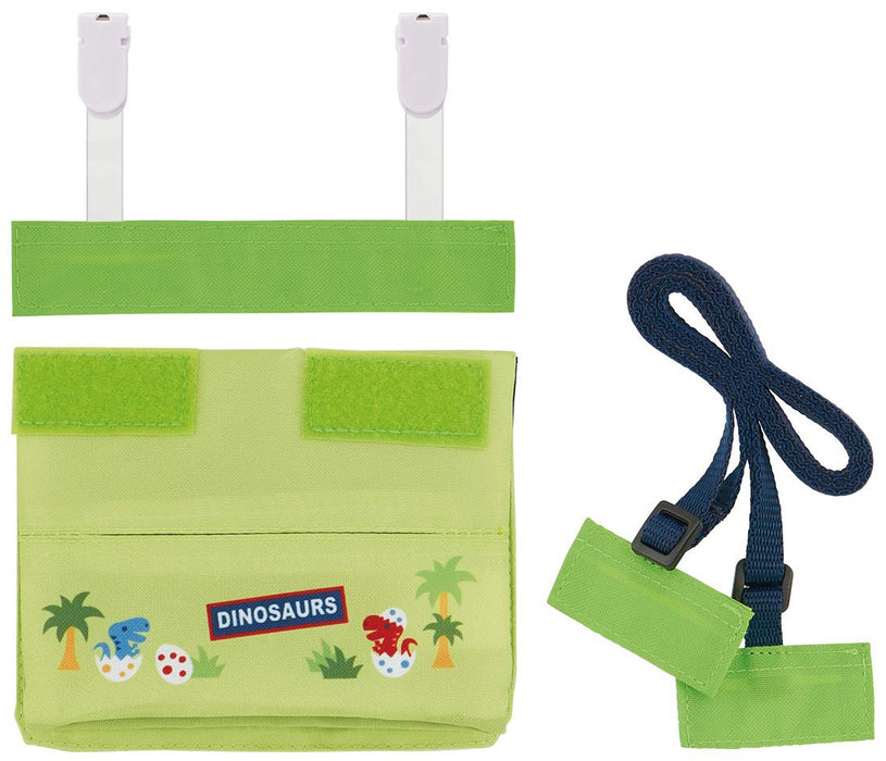 Skater Dinosaur 2Way Outing Pocket Pouch with Shoulder Strap - 11cm X 14cm X 3cm