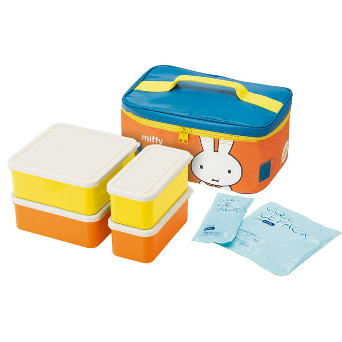 Skater Large 3.8L Miffy 20 Picnic Lunch Box with Cooler Bag and Ice Pack