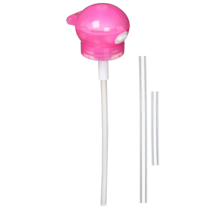 Bouteille en plastique de type poussoir rose Skater avec bouchon en paille 350 ml et 500 ml modèle Pshc3-A