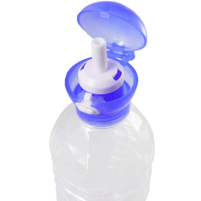 Skater 350ml/500ml Sky Blue Push-Type Plastic Bottle with Straw Cap PSHC3