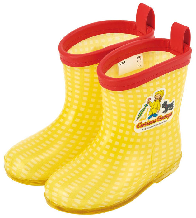 Skater Curious George Kids Rain Boots with Reflective Tape 14cm