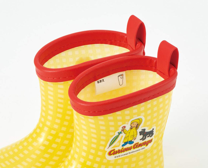 Skater Curious George Kids Rain Boots with Reflective Tape 14cm