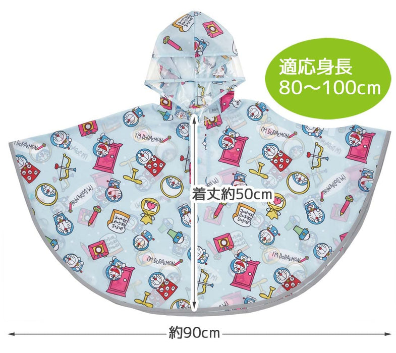Skater Doraemon Design Rain Poncho for Kids Suitable for 80-100cm Height