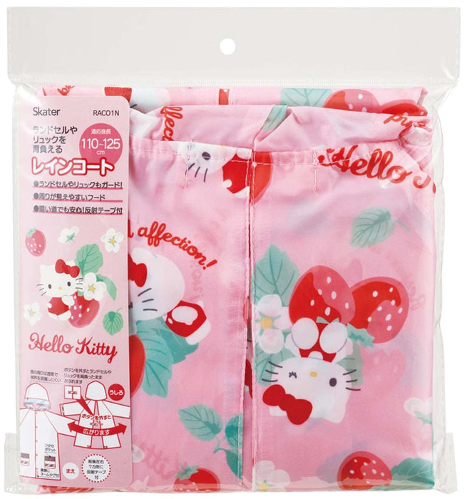 Skater Hello Kitty Kinder-Regenmantel, Blumensprache, geeignet für Körpergröße 110–125 cm, Raco1N-A