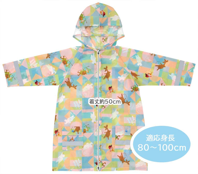 Skater Moomin Anime Kids Raincoat Suitable for Height 110-125cm - Raco1N