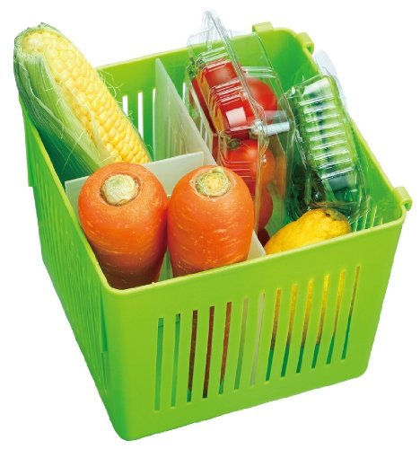Skater Green Vegetable Compartment Organizer Made in Japan - Refrigerator Storage Case