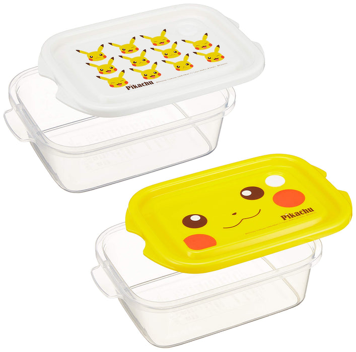Skater Pikachu Pokemon 500ml Sealable Container Made in Japan - 2 Pack