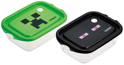 Skater Minecraft 500ml 2-Pack Antibacterial Sealable Storage Containers Made in Japan- Japan Figure Store - #1 Bring To You The Best Japanese Goods
