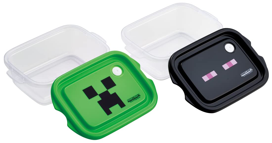 Skater Minecraft 500ml 2-Pack Antibacterial Sealable Storage Containers Made in Japan