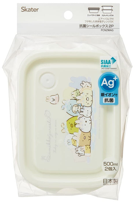 Skater Sumikko Gurashi Rabbit Garden 2P Antibacterial 500ml Sealable Storage Container