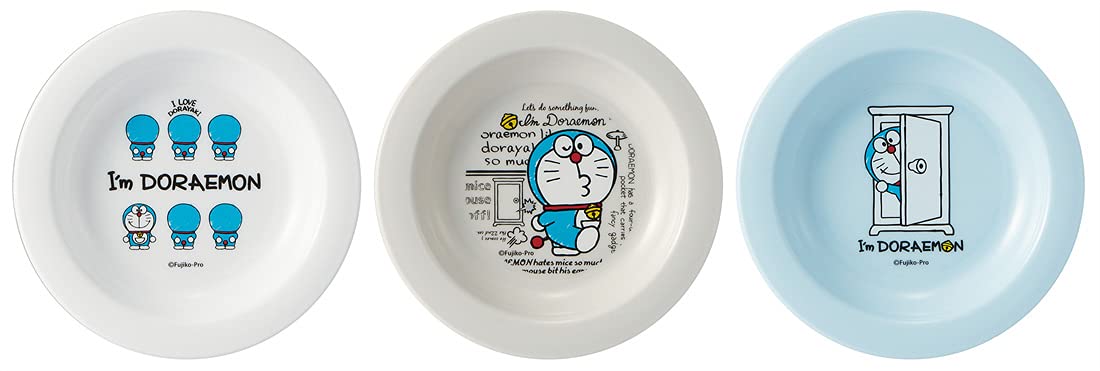 Skater I'M Doraemon Small Plastic Plates Set of 3 12cm - Made in Japan