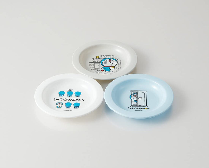 Skater I'M Doraemon Small Plastic Plates Set of 3 12cm - Made in Japan