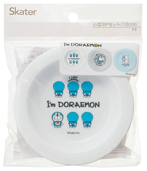 Skater I'M Doraemon Kleine Kunststoffteller 3er-Set 12 cm – Hergestellt in Japan