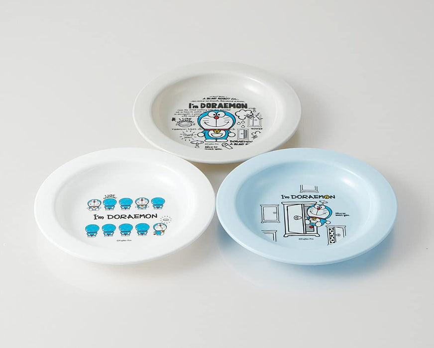 Skater Doraemon Small Plastic Plates Set of 3 15cm - Made in Japan PA-4