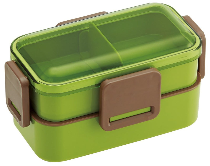 Skater 2-Tier 600Ml Lunch Box with Dome-Shaped Lid in Moss Green