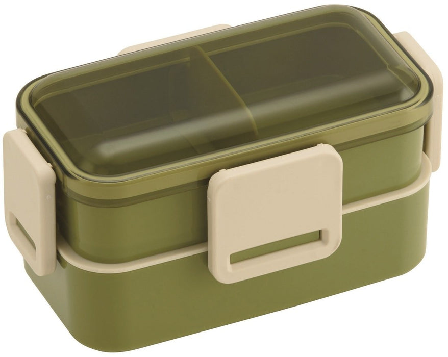 Skater Retro French Green 2-Tier Lunch Box 600ml Dome-Shaped Lid Made in Japan