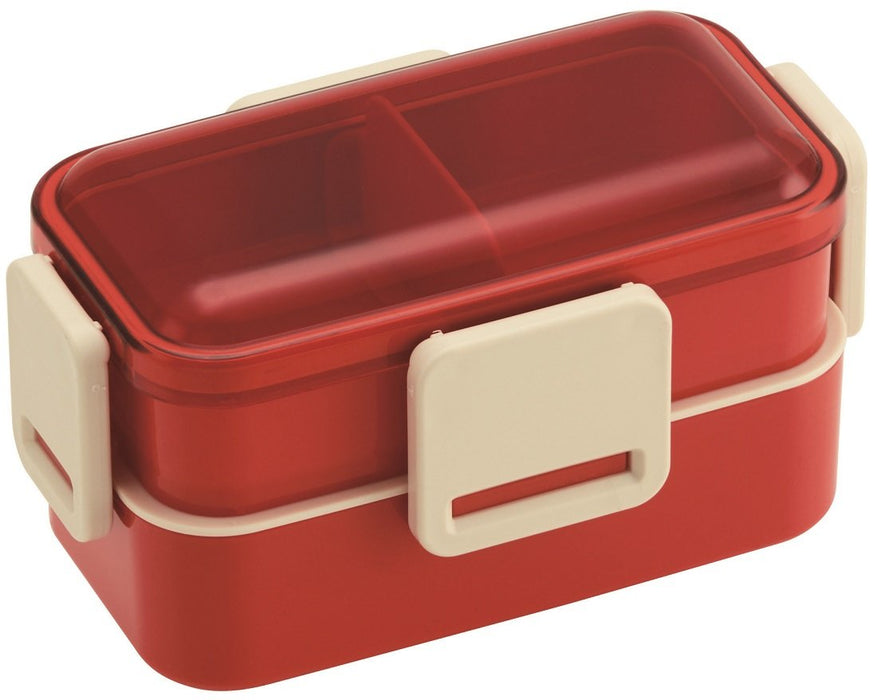 Skater 600Ml 2-Tier Retro French Orange Lunch Box with Dome Lid - Made in Japan