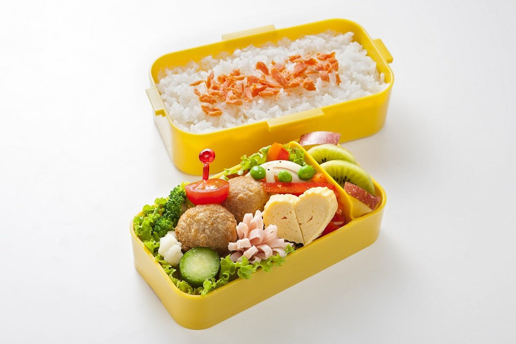 Skater 600Ml 2-Tier Retro French Orange Lunch Box with Dome Lid - Made in Japan