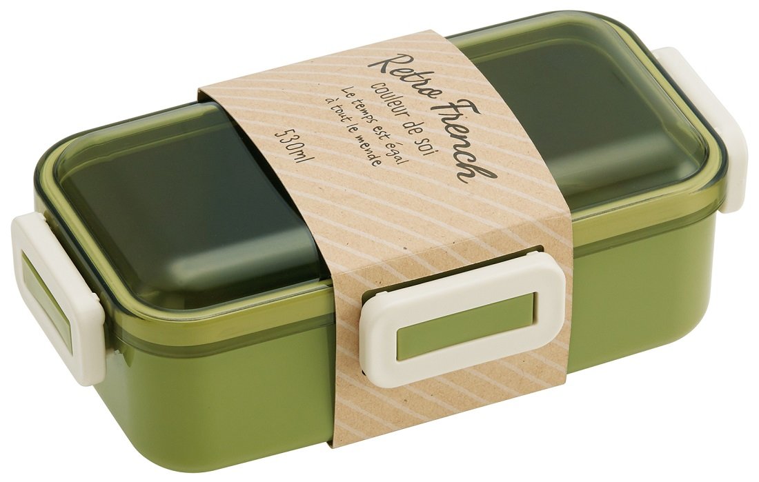 Skater Retro French Green Lunch Box 530ml with Dome-Shaped Lid Made in Japan