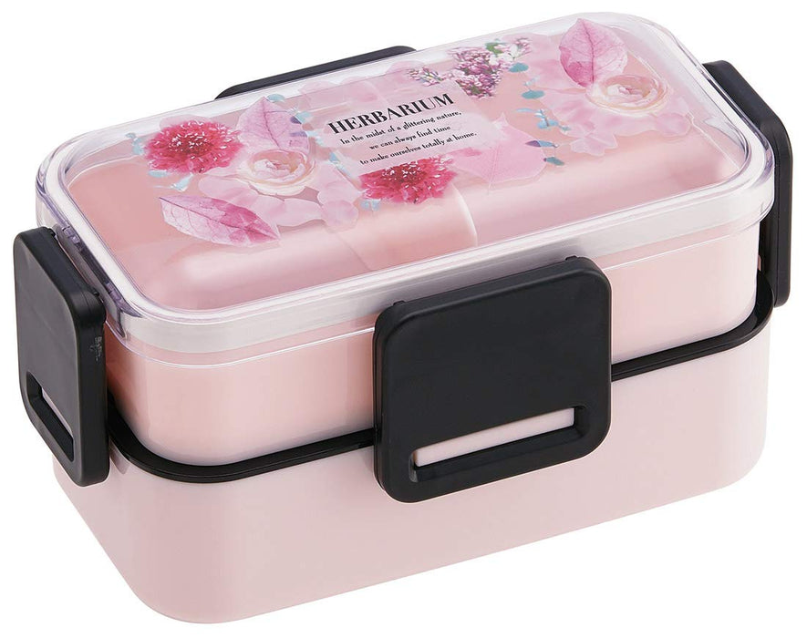 Skater Pink Herbarium 2-Tier Lunch Box Softly Served 600ml PFLW4
