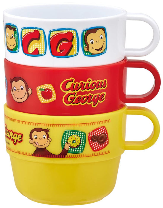 Skater Curious George Kids Stacking Cups Set of 3 Made in Japan KS31-A