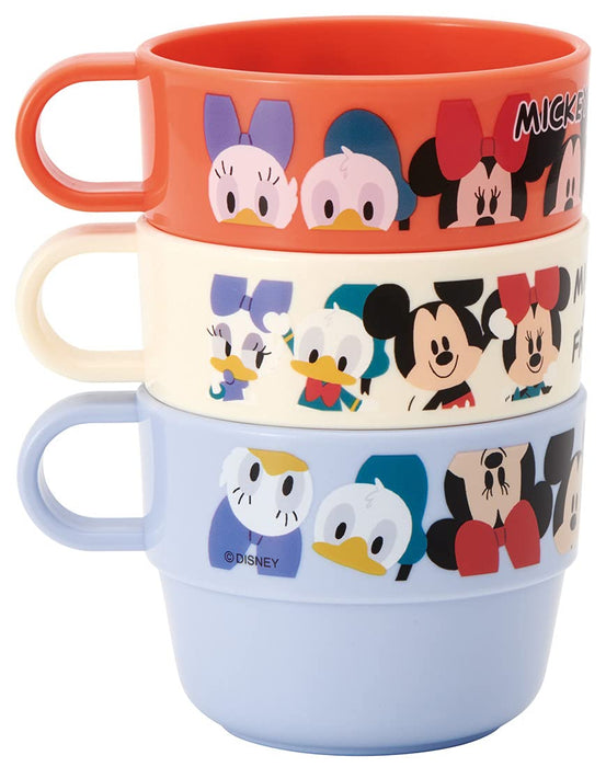 Skater Disney Mickey Mouse Stacking Cups for Kids Set of 3 Made in Japan - KS31-A