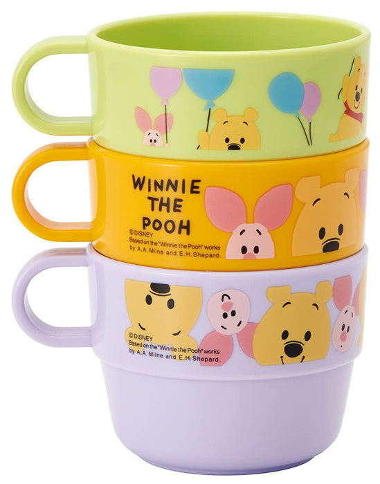 Skater Winnie The Pooh Stacking Cups for Kids Set of 3 - Disney Made in Japan KS31-A
