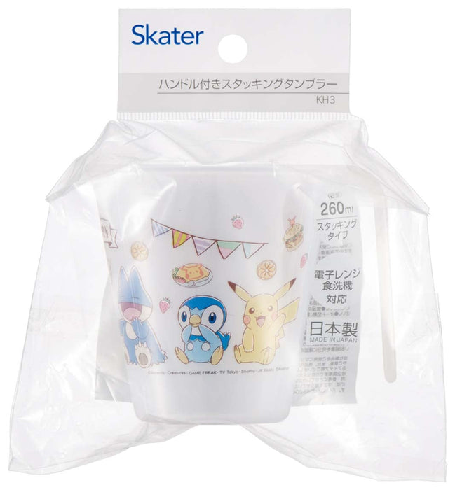 Skater Pokemon Cafe Art 260ml Stacking Tumbler with Handle Made in Japan
