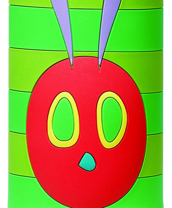 Skater Kids 380ml Stainless Steel Water Bottle with Straw - 3D Very Hungry Caterpillar Design