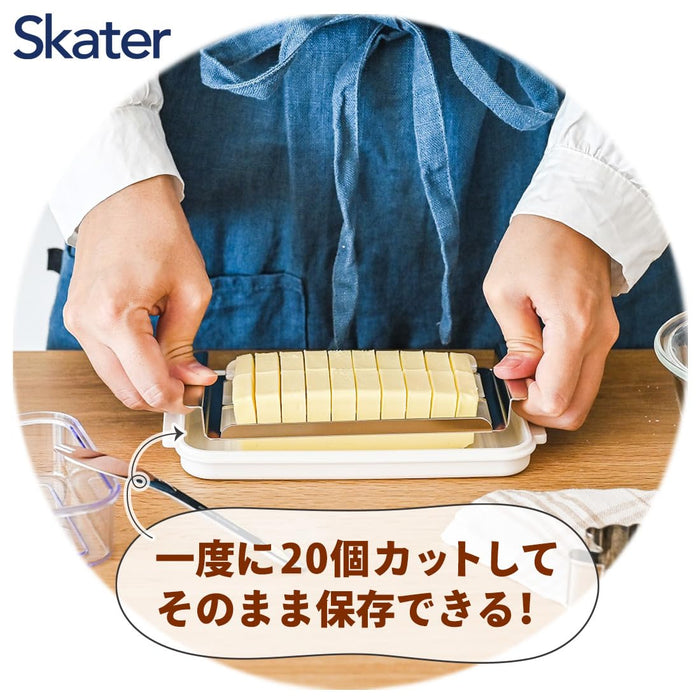 Skater Butterdose mit Messer - 200 g Edelstahl-Cutter-Stil, hergestellt in Japan