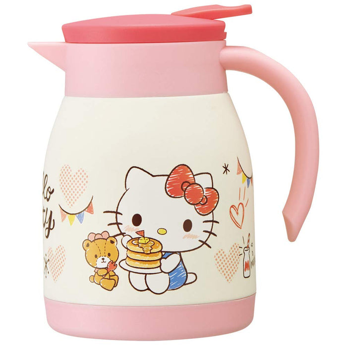 Skater 600ml Stainless Steel Vacuum Double-Walled Pot - Kitty Snack Time Pattern