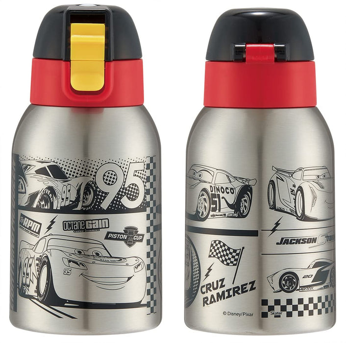 Skater Kids Stainless Steel Water Bottle 400ml Car Design Lightweight Wide Mouth Cold-Keeping Disney