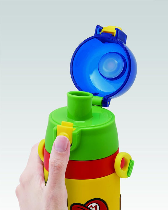 Skater Super Mario 480 ml Kinder-Wasserflasche aus Edelstahl, direktes Trinken, leicht