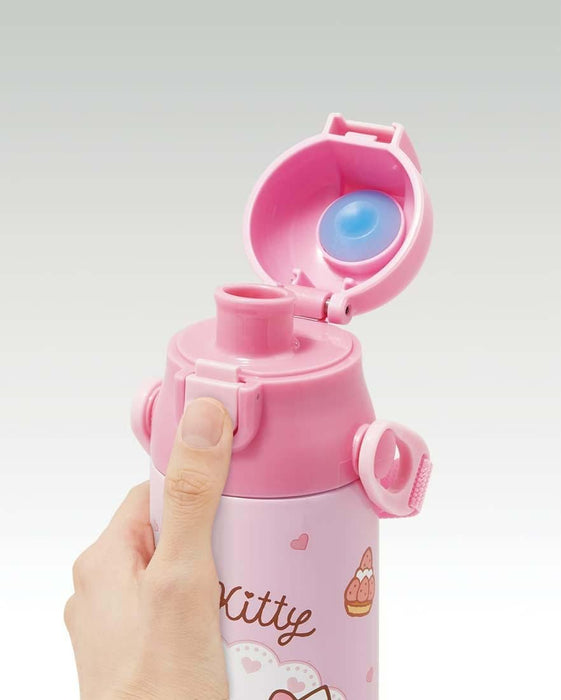 Skater Hello Kitty Sport-Wasserflasche aus Edelstahl, leicht und kinderfreundlich, 580 ml, Süßigkeiten-Design