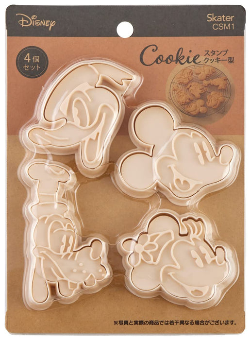 Skater Disney Mickey Mouse Stamp Cookie and Bread Cutter Set of 4