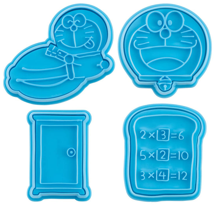 Skater Doraemon Cookie Cutter Set - Bread Stamp Set of 4 Sanrio Branded