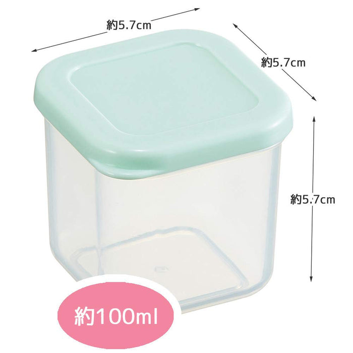 Skater Green 100ml Square Storage Containers Microwave Safe Sealable 4-Pack CCBC4