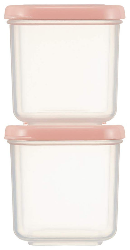 Skater 100ml Pink Sealable Storage Containers - 4 Small Square Microwave Safe CCBC4- Japan Figure Store - #1 Bring To You The Best Japanese Goods